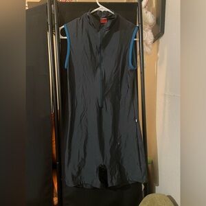 Yumiko Black Jumpsuit with Blue Accents